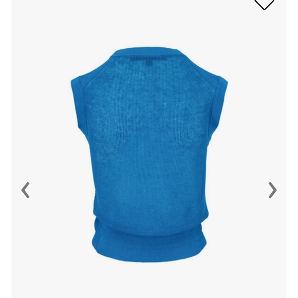 VERONICA BEARD
Kellen Turquoise Front Knot Sleeveless Sweater - Picture 3 of 5